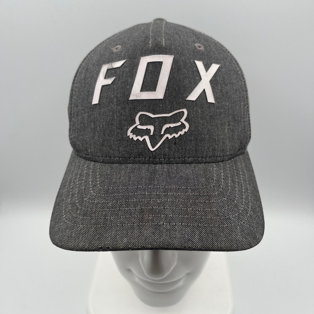 Fox Racing Legacy Moth Flexfit Hat Cap Gray Fitted Fox Head Logo Casual S/M
